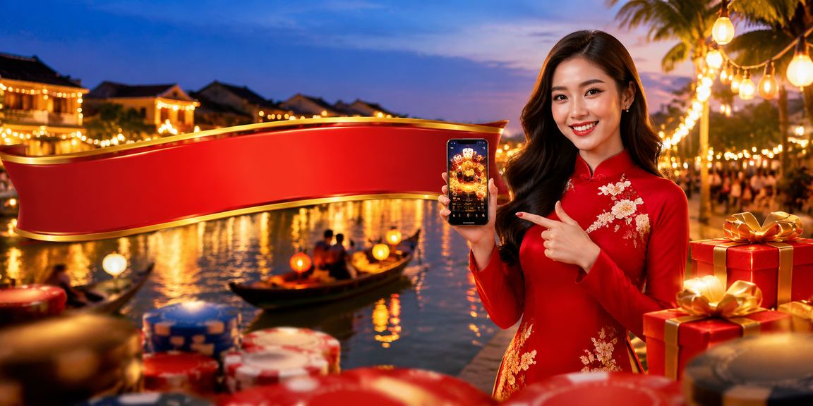 Người dùng VIP tại Hội An trải nghiệm nền tảng hwinfo64 với áo dài truyền thống